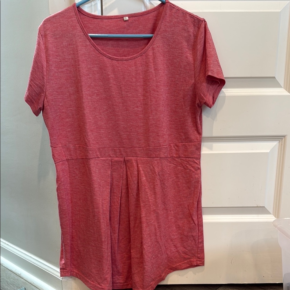 Women's Red Short Sleeve Top Maternity